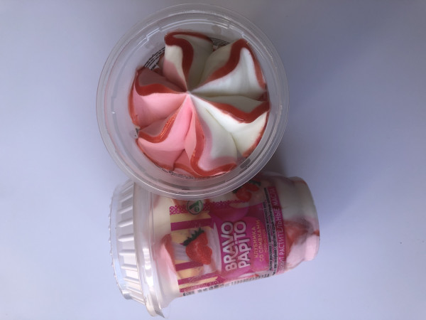 261 Пластиковые стаканы "bravo-Papito" Клубника 160гр. (*12шт.)