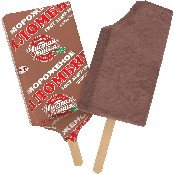 0910 Эскимо Пломбир шоколадный в пергаменте 70гр. (*42шт.) <Чистая линия>